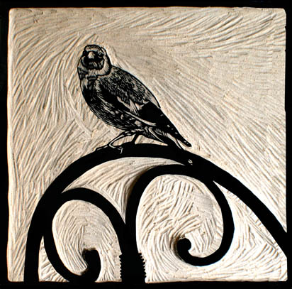 woodcut goldfinch